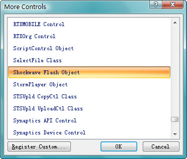 more controls window-shockwave flash object - embed Flash video to presentation